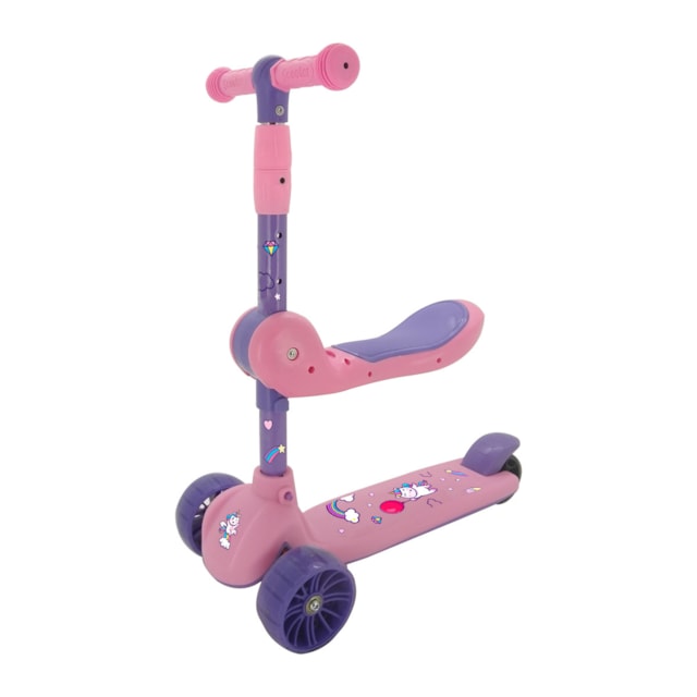 Patinete 2x1 Luz Som 3 Rodas Zippy Toys Rosa Patinete 2x1 Luz Som 3 Rodas Zippy Toys Rosa