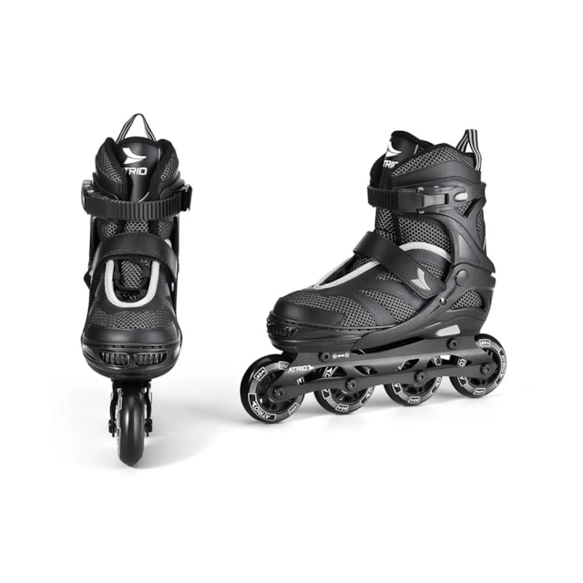 Patins Atrio Inline Regulável ES306 Grande Cinza