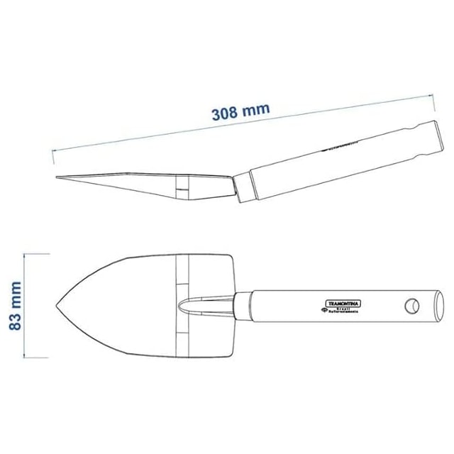 Pazinha Larga Metálica para Jardinagem com Cabo de Madeira - TRAMONTINA
