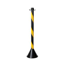 Pedestal de Sinalização Zebrado PVC 95cm Amarelo/Preto - PLASTCOR