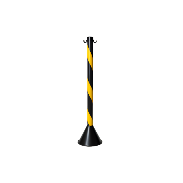 Pedestal de Sinalização Zebrado PVC 95cm Amarelo/Preto - PLASTCOR