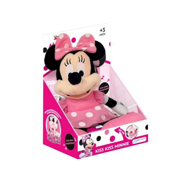 Pelúcia Disney Kiss Kiss com Mecanismo Multikids Minnie