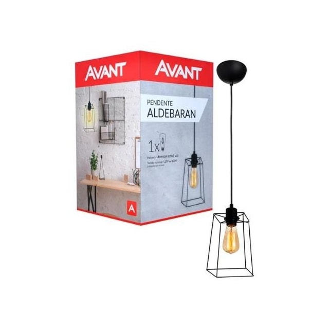 Pendente Aldebaran Aço 1 x E27 Preto - AVANT Pendente Aldebaran Aço 1 x E27 Preto - AVANT