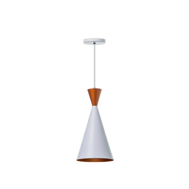 Pendente Apex Branco c/ Cobre - FORTE ILUMINAÇÃO