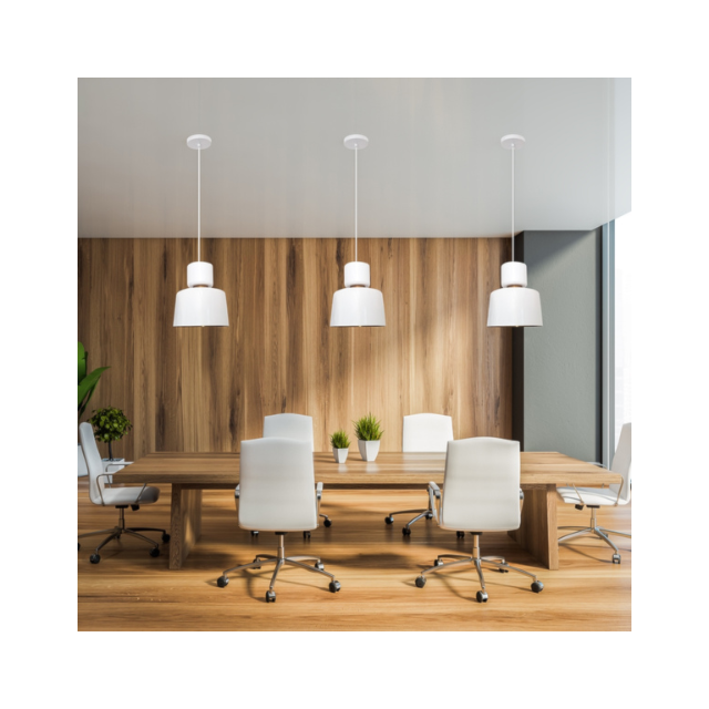 Pendente Cacharrel Branco com Cobre - ENERLUX Pendente Cacharrel Branco com Cobre - ENERLUX