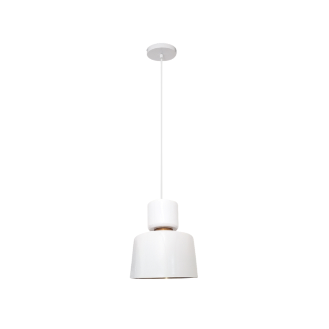 Pendente Cacharrel Branco com Cobre - ENERLUX Pendente Cacharrel Branco com Cobre - ENERLUX