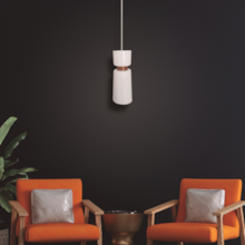 Pendente Cacharrel Slim Branco com Cobre - ENERLUX Pendente Cacharrel Slim Branco com Cobre - ENERLUX