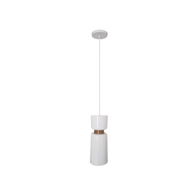 Pendente Cacharrel Slim Branco com Cobre - ENERLUX