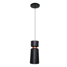 Pendente Cacharrel Slim Preto com Cobre - ENERLUX