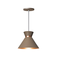 Pendente Cappucino Bege Nude c/ Cobre - FORTE ILUMINAÇÃO