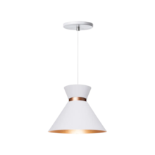 Pendente Cappucino Branco c/ Cobre - FORTE ILUMINAÇÃO