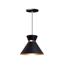 Pendente Cappucino Preto c/ Cobre - FORTE ILUMINAÇÃO