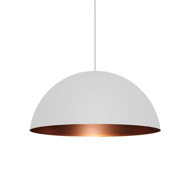 Pendente Cúpula Meia Lua Cobre com Branco - Enerlux Pendente Cúpula Meia Lua Cobre com Branco - Enerlux