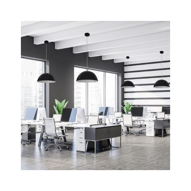 Pendente Cúpula Meia Lua Preto com Branco - Enerlux Pendente Cúpula Meia Lua Preto com Branco - Enerlux