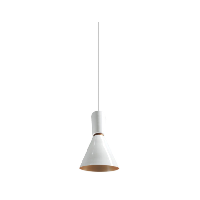 Pendente Malibu Cone Branco com Cobre - ENERLUX Pendente Malibu Cone Branco com Cobre - ENERLUX