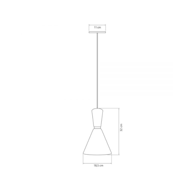 Pendente Malibu Cone Preto com Cobre - ENERLUX Pendente Malibu Cone Preto com Cobre - ENERLUX