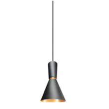 Pendente Malibu Cone Preto com Cobre - ENERLUX