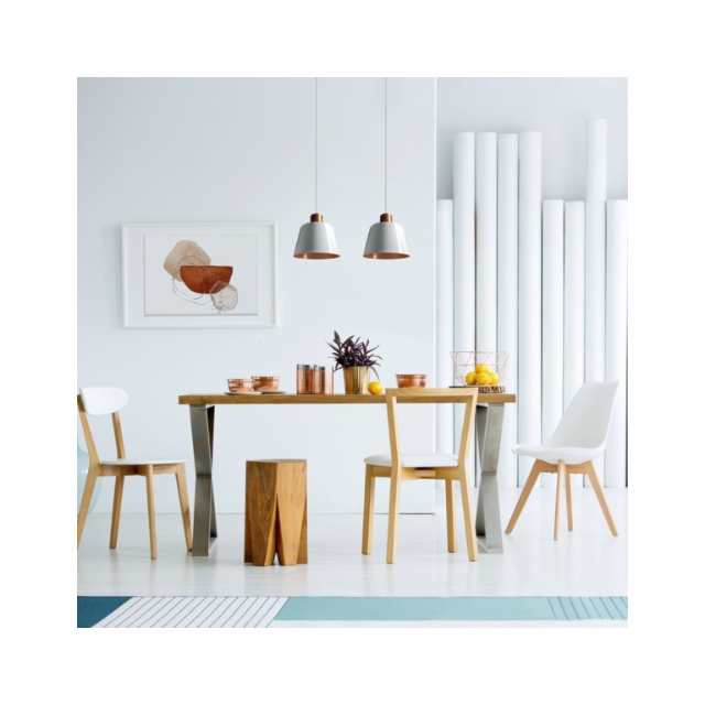 Pendente Malibu Cúpula Branco com Cobre - ENERLUX Pendente Malibu Cúpula Branco com Cobre - ENERLUX