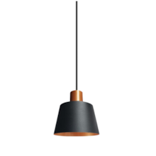 Pendente Malibu Cúpula Preto com Cobre - ENERLUX Pendente Malibu Cúpula Preto com Cobre - ENERLUX