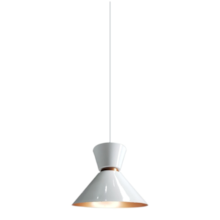 Pendente Malibu Funil Branco com Cobre - ENERLUX Pendente Malibu Funil Branco com Cobre - ENERLUX