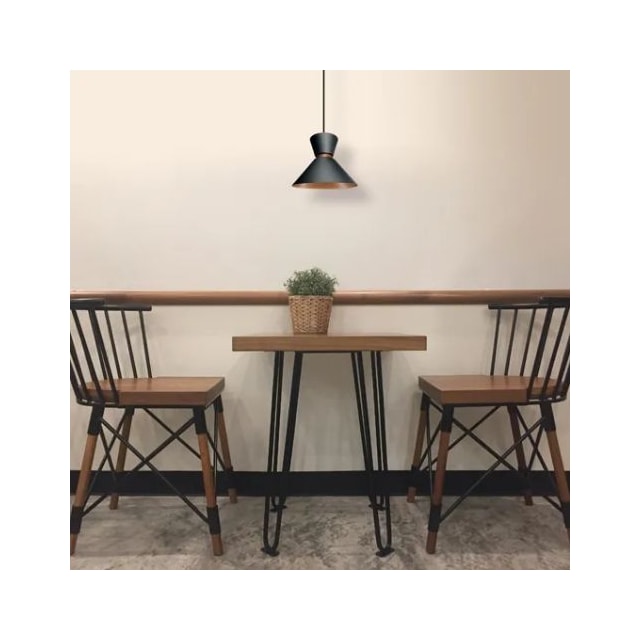 Pendente Malibu Funil Preto com Cobre - Enerlux Pendente Malibu Funil Preto com Cobre - Enerlux