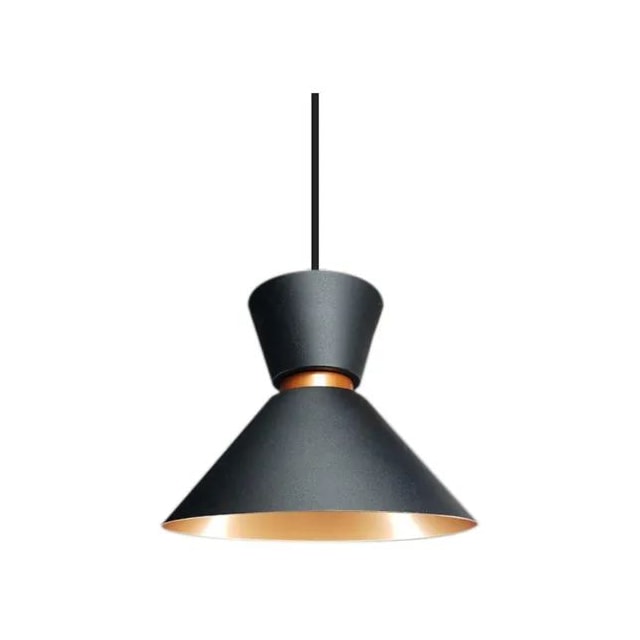 Pendente Malibu Funil Preto com Cobre - Enerlux Pendente Malibu Funil Preto com Cobre - Enerlux