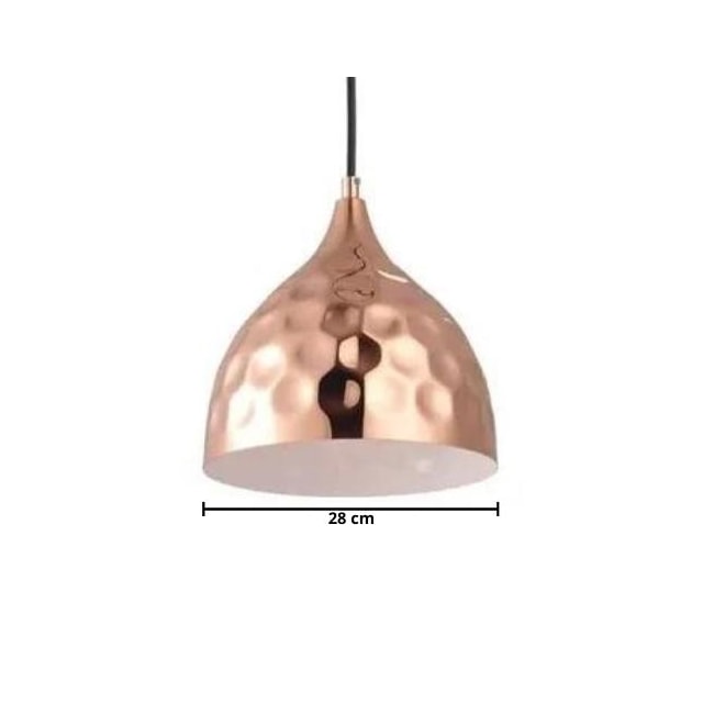 Pendente Martulus Aço Rosé E27 28cm - AVANT