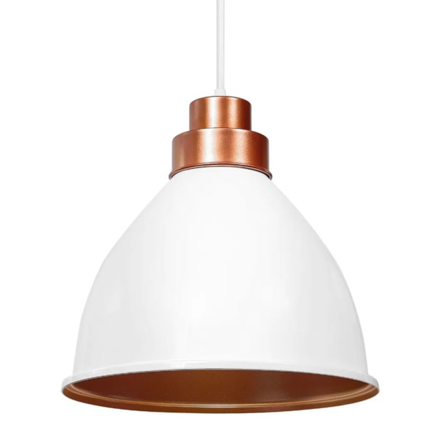 Pendente Moscou Branco com Cobre - Enerlux