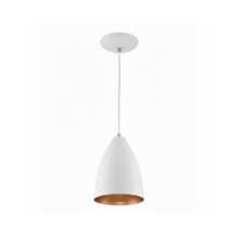 Pendente Tulipa Branco c/ Cobre - FORTE ILUMINAÇÃO