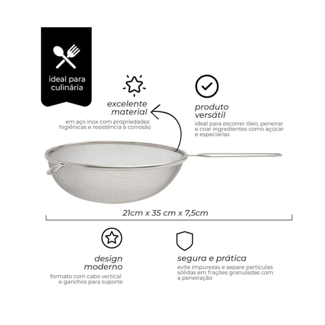 Peneira 21cm Com Suporte Para Acomodação Mimo Style Peneira 21cm Com Suporte Para Acomodação Mimo Style