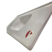 Pia de Cozinha 1,00 X 0,50m Branco Granitado Fibra - FORTMÁRMORE Pia de Cozinha 1,00 X 0,50m Branco Granitado Fibra - FORTMÁRMORE