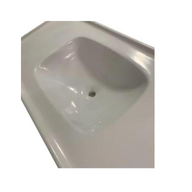 Pia de Cozinha 1,00 X 0,50m Branco Granitado Fibra - FORTMÁRMORE Pia de Cozinha 1,00 X 0,50m Branco Granitado Fibra - FORTMÁRMORE