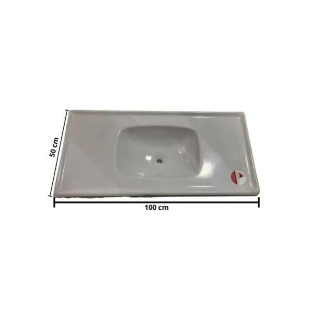 Pia de Cozinha 1,00 X 0,50m Branco Granitado Fibra - FORTMÁRMORE Pia de Cozinha 1,00 X 0,50m Branco Granitado Fibra - FORTMÁRMORE