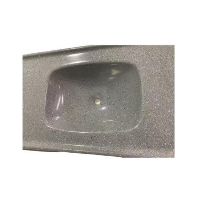 Pia de Cozinha 1,00 x 0,50m Cinza Granitado Fibra - FORTMÁRMORE Pia de Cozinha 1,00 x 0,50m Cinza Granitado Fibra - FORTMÁRMORE