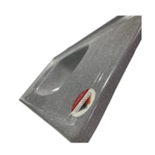 Pia de Cozinha 1,00 x 0,50m Cinza Granitado Fibra - FORTMÁRMORE Pia de Cozinha 1,00 x 0,50m Cinza Granitado Fibra - FORTMÁRMORE