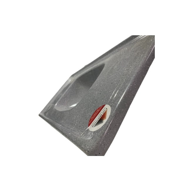 Pia de Cozinha 1,00 x 0,50m Cinza Granitado Fibra - FORTMÁRMORE Pia de Cozinha 1,00 x 0,50m Cinza Granitado Fibra - FORTMÁRMORE