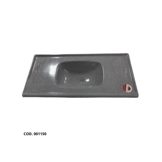 Pia de Cozinha 1,00 x 0,50m Cinza Granitado Fibra - FORTMÁRMORE Pia de Cozinha 1,00 x 0,50m Cinza Granitado Fibra - FORTMÁRMORE