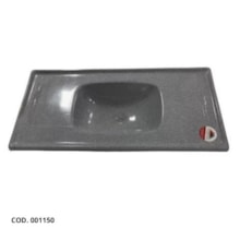 Pia de Cozinha 1,00 x 0,50m Cinza Granitado Fibra - FORTMÁRMORE Pia de Cozinha 1,00 x 0,50m Cinza Granitado Fibra - FORTMÁRMORE