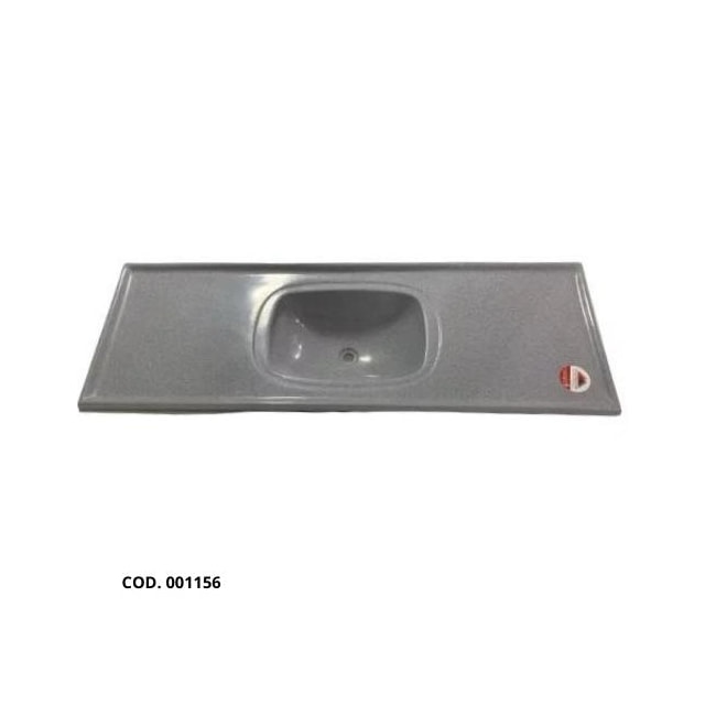 Pia de Cozinha 1,40 x 0,50m Cinza Granitado Fibra - FORTMÁRMORE Pia de Cozinha 1,40 x 0,50m Cinza Granitado Fibra - FORTMÁRMORE