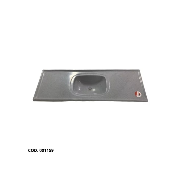 Pia de Cozinha 1,50 x 0,50m Cinza Granitado Fibra - FortMármore  Pia de Cozinha 1,50 x 0,50m Cinza Granitado Fibra - FortMármore