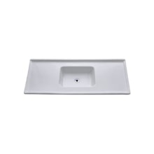 Pia de Mármore Sintético 1,00 x 0,50m Branco Gelo - Decoralita  Pia de Mármore Sintético 1,00 x 0,50m Branco Gelo - Decoralita