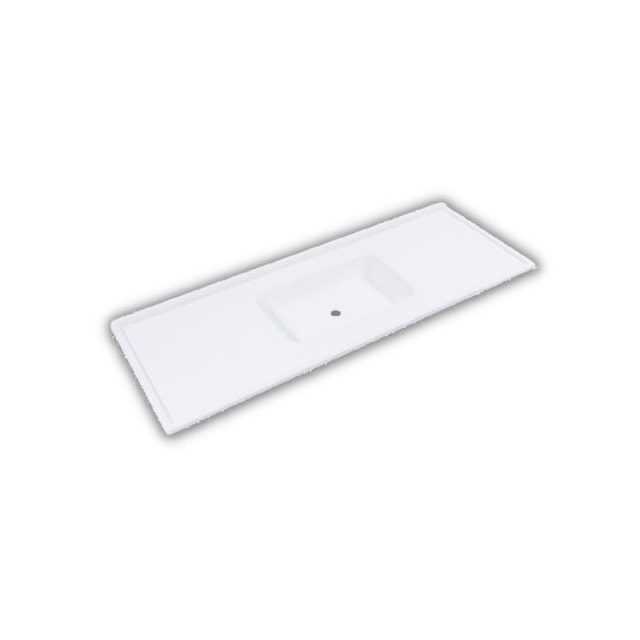 Pia de Mármore Sintético 1,40 x 0,54m Branco Gelo - Decoralita  Pia de Mármore Sintético 1,40 x 0,54m Branco Gelo - Decoralita