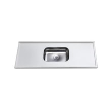 Pia Ecogranito com Cuba Inox 1,20 x 0,54 cm Branca - Decoralita  Pia Ecogranito com Cuba Inox 1,20 x 0,54 cm Branca - Decoralita