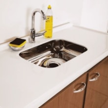 Pia Ecogranito com Cuba Inox 1,40 x 0,54m Branca - Decoralita Pia Ecogranito com Cuba Inox 1,40 x 0,54m Branca - Decoralita
