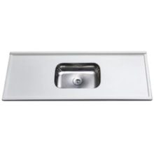 Pia Ecogranito com Cuba Inox 1,40 x 0,54m Branca - Decoralita Pia Ecogranito com Cuba Inox 1,40 x 0,54m Branca - Decoralita
