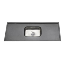 Pia Ecogranito com Cuba Inox 120 x 54cm Cinza Real - Decoralita