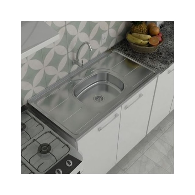 Pia Plus 30 de Inox 1,00 x 0,54cm Cuba N4.110 - GHELPLUS