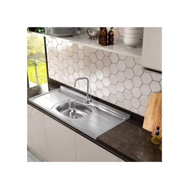 Pia Plus 30 de Inox 1,20 x 0,53cm Cuba N4.095 - GHELPLUS Pia Plus 30 de Inox 1,20 x 0,53cm Cuba N4.095 - GHELPLUS