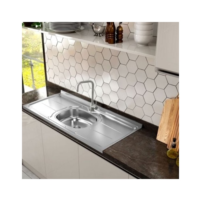 Pia Plus 30 de Inox 1,50m x 0,53cm Cuba N4.110 - GHELPLUS Pia Plus 30 de Inox 1,50m x 0,53cm Cuba N4.110 - GHELPLUS