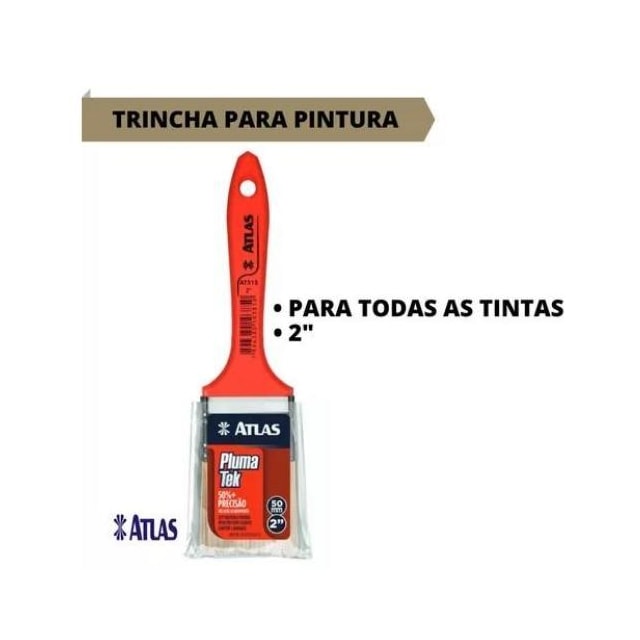 Pincel Trincha Plumatek 2" - ATLAS | Compensa Mais